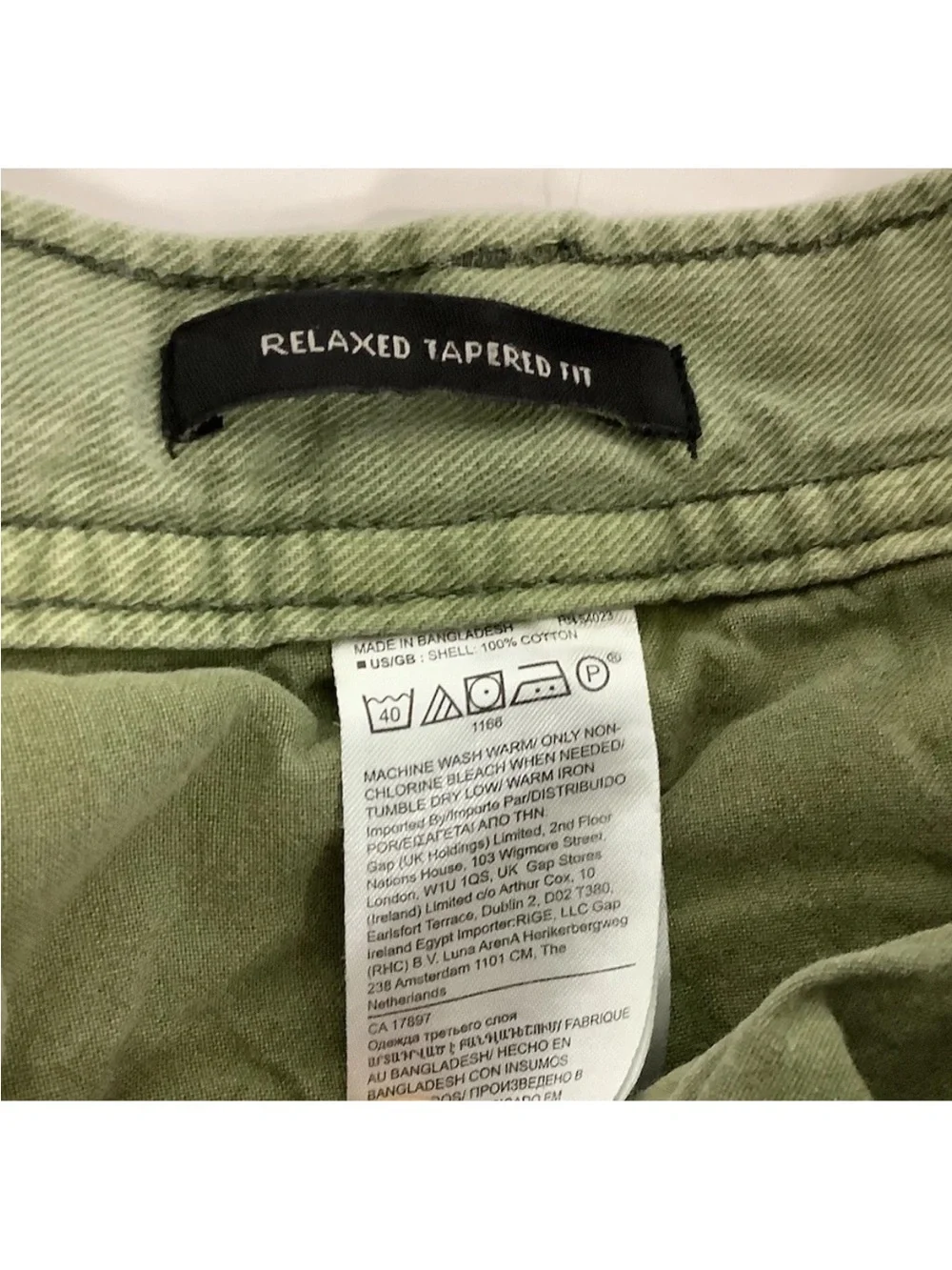 Banana Republic Men's Sz 38R Relaxed Tapered Fit Denim Green Pants 30